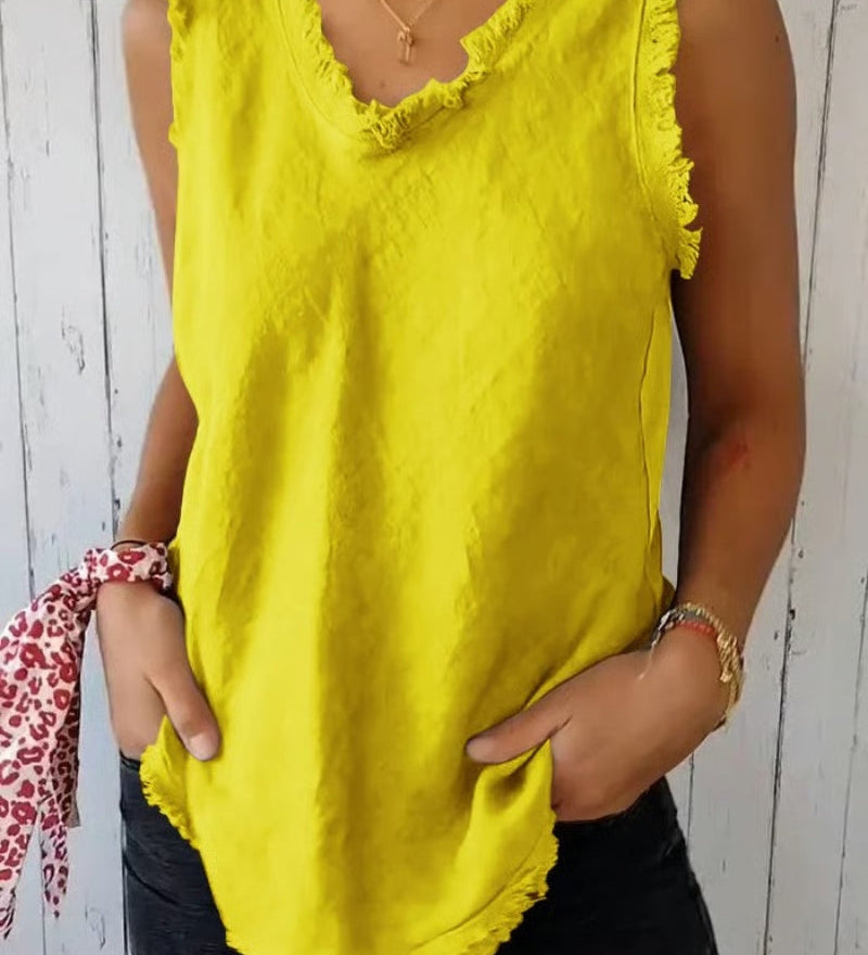 Amaran – Débardeur Sans Manches En Coton Et Lin