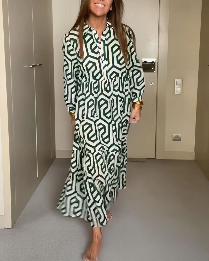 Bela Zien - Robe Élégante à Motifs – Style Chic et Intemporel