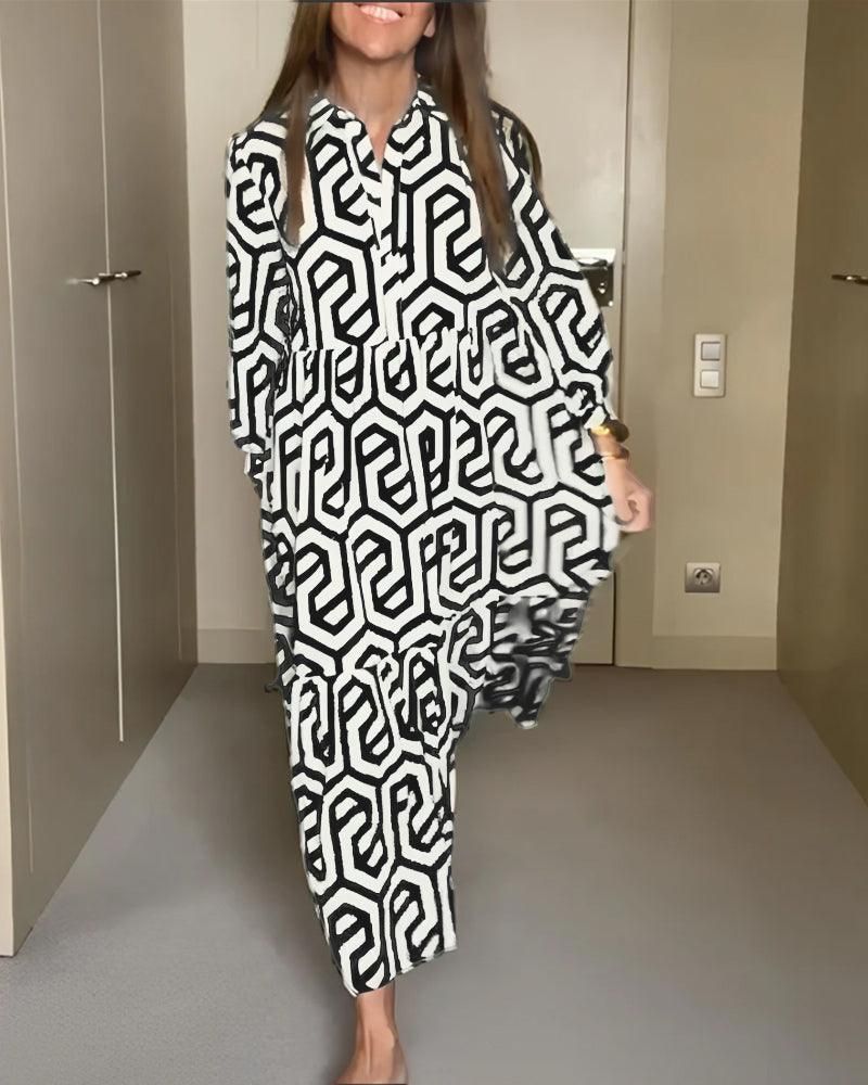 Bela Zien - Robe Élégante à Motifs – Style Chic et Intemporel