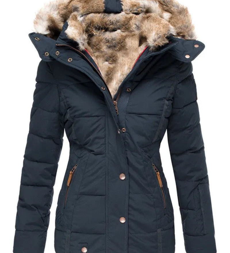 Liena - Manteau D'Hiver Chaud Avec Doublure En Fourrure