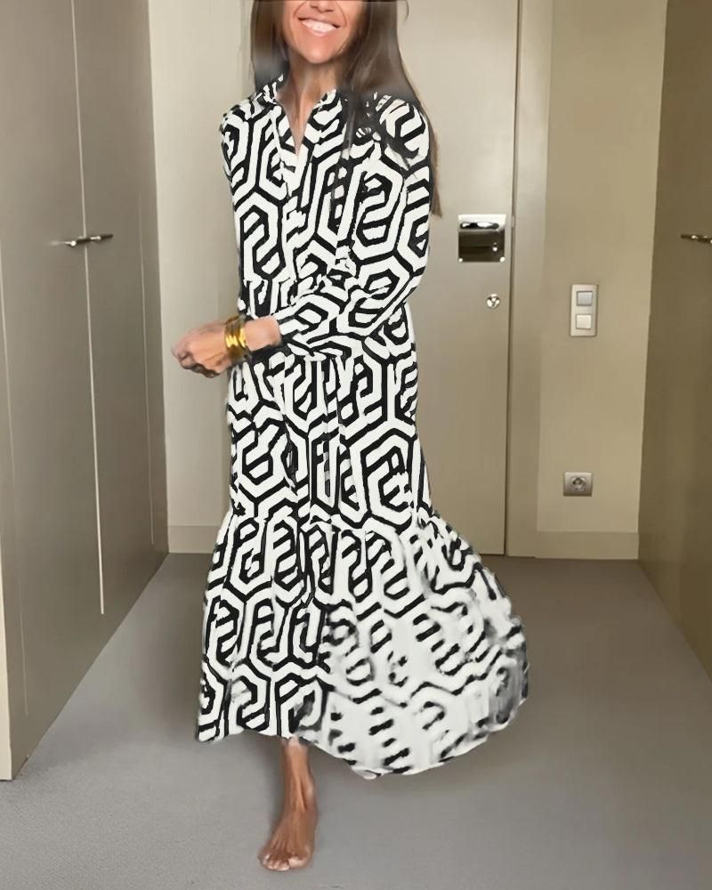 Bela Zien - Robe Élégante à Motifs – Style Chic et Intemporel