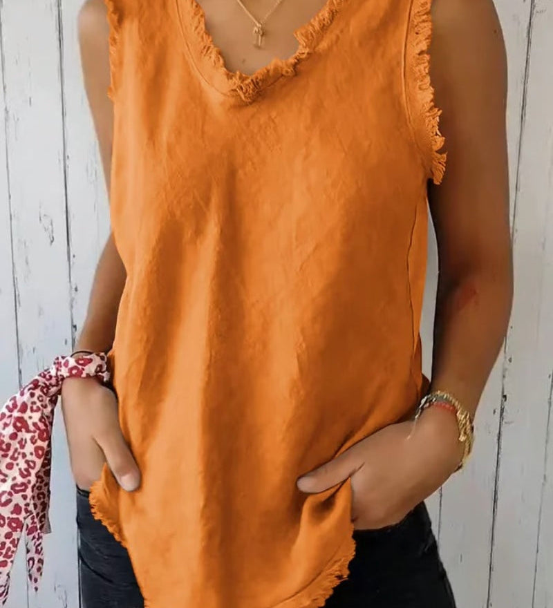 Amaran – Débardeur Sans Manches En Coton Et Lin