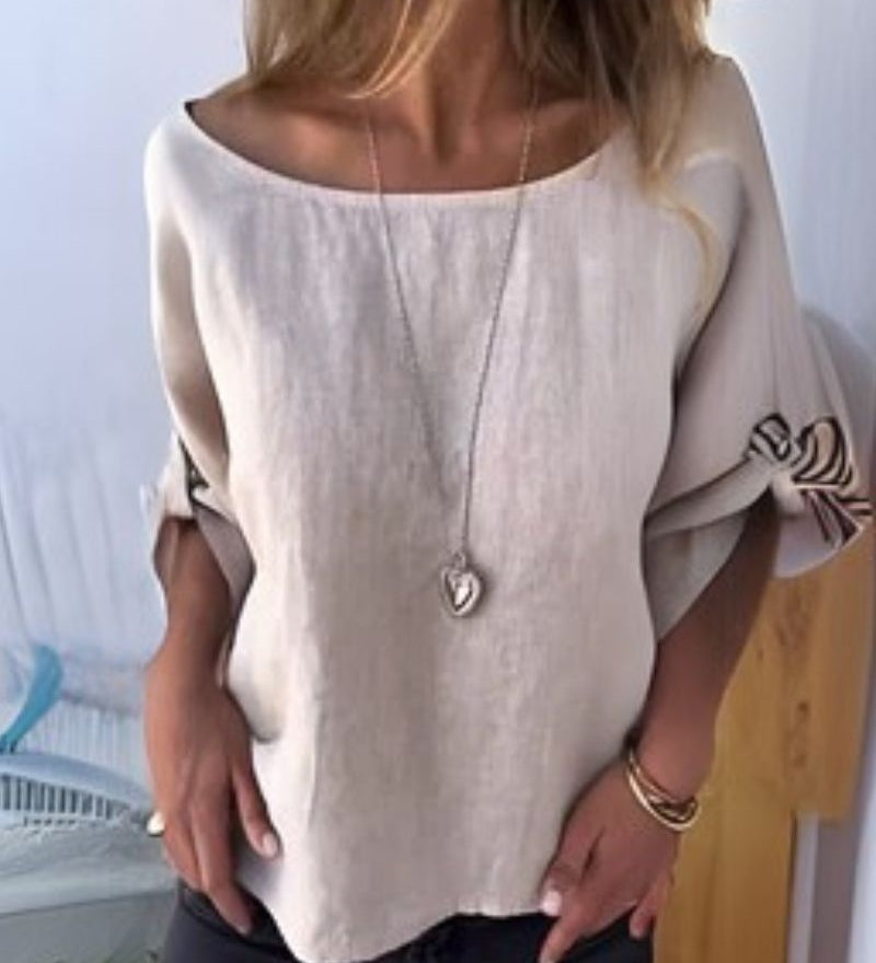 Pererenan - Chemise À Col Rond En Coton Et Lin