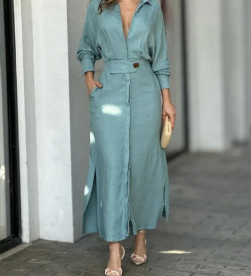 Meleia – Robe Maxi En Coton Et Lin