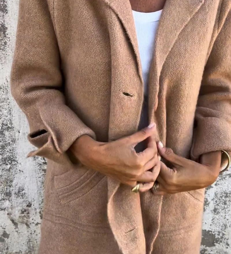 Maila - Manteau Long Décontracté Avec Revers