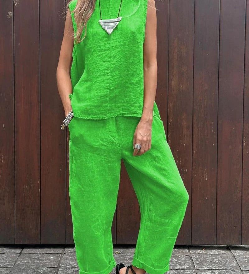 Lauia - Ensemble Sans Manches Et Pantalon En Coton Et Lin