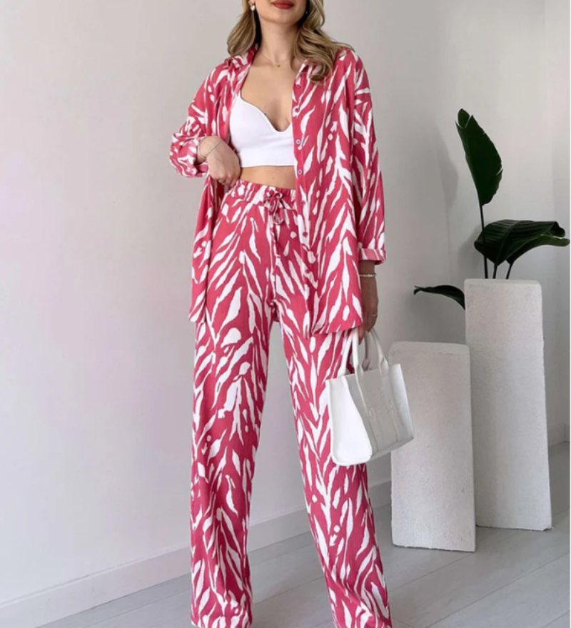 Denia - Chemise Imprimée Oversize Avec Pantalon