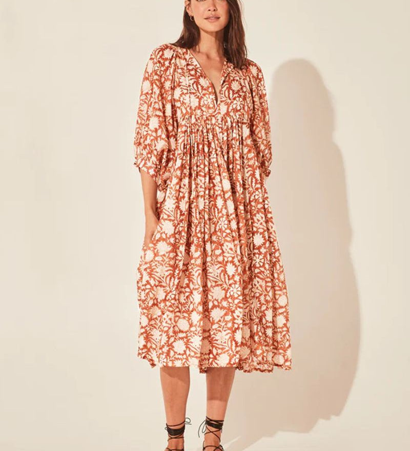 Amare - Robe Boho À Motifs Floraux