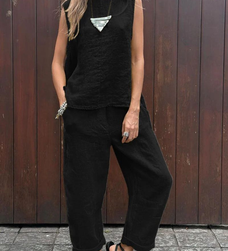 Lauia - Ensemble Sans Manches Et Pantalon En Coton Et Lin