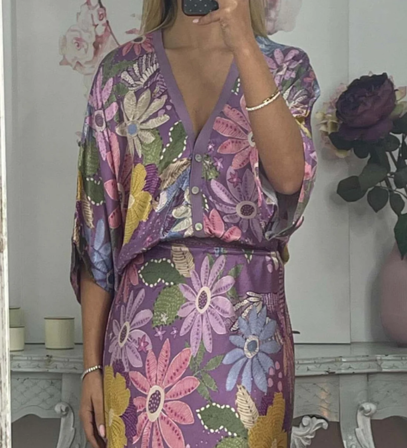 Maian - Top En Soie À Fleurs