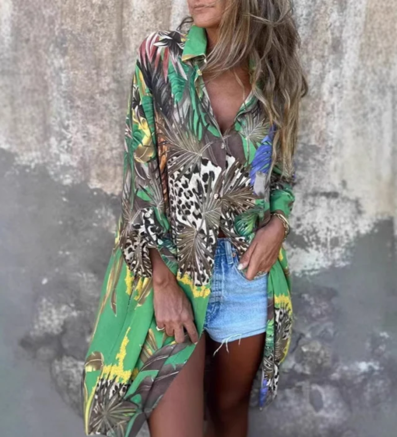 Marova – Robe Imprimée À Manches Longues