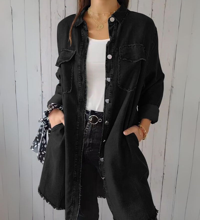 Elssia - Veste Chemise En Denim Confortable