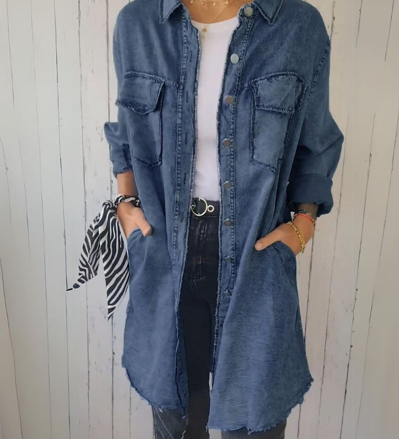 Elssia - Veste Chemise En Denim Confortable