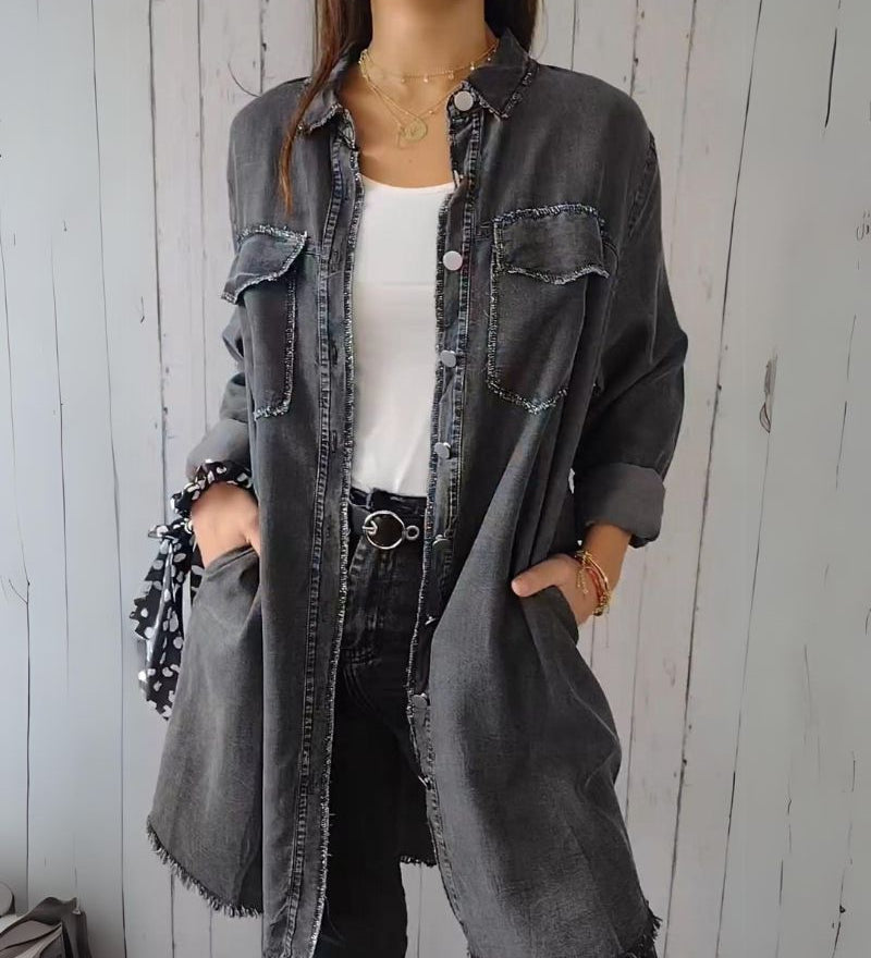 Elssia - Veste Chemise En Denim Confortable