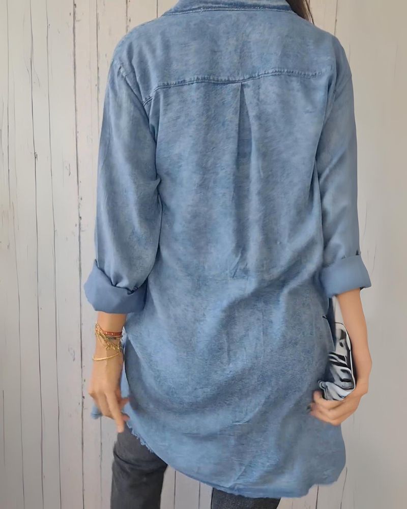 Elssia - Veste Chemise En Denim Confortable