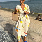 Anni – Robe en Lin Imprimée Bohème Chic