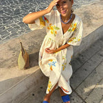 Anni – Robe en Lin Imprimée Bohème Chic