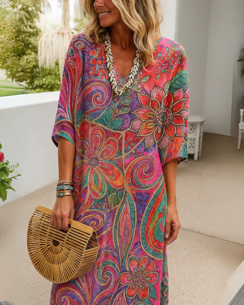 Arveny – Robe Florale Bohème Chic