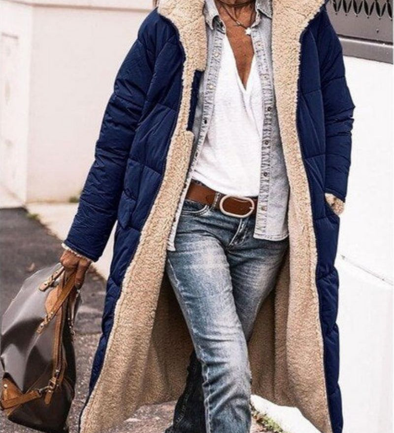 Annie - Manteau Long Réversible Doublé De Fourrure