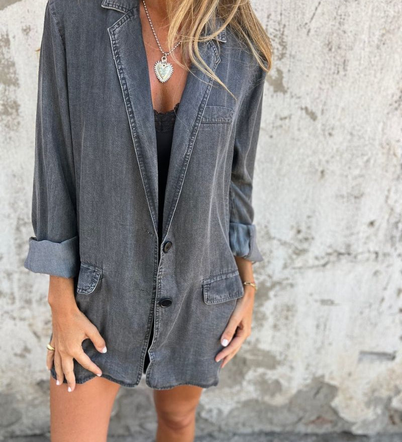 Mireia - Blazer En Denim Décontracté