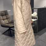 Diasy - Manteau Mi-Long Chic en Coton à Rever