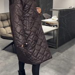 Diasy - Manteau Mi-Long Chic en Coton à Rever