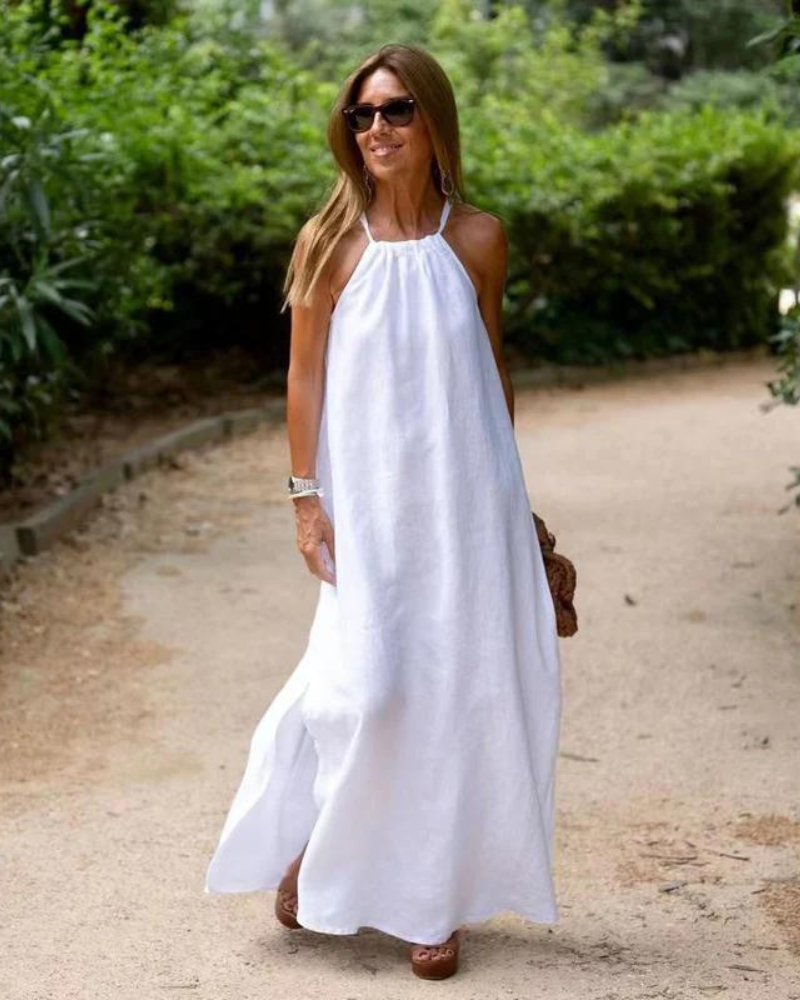 Down The Cove – Robe Longue Élégante en Lin Mélangé