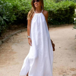 Down The Cove – Robe Longue Élégante en Lin Mélangé