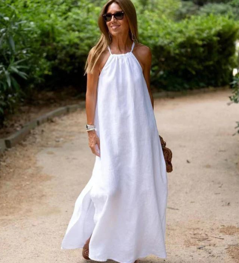 Down The Cove – Robe Longue Élégante en Lin Mélangé
