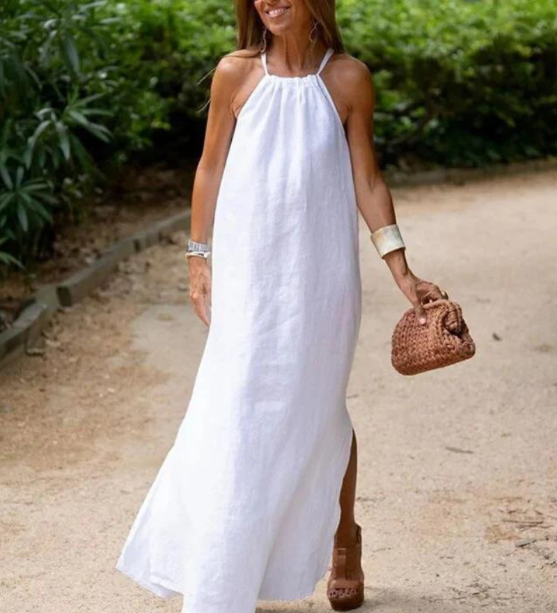 Down The Cove – Robe Longue Élégante en Lin Mélangé