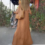 Down The Cove – Robe Longue Élégante en Lin Mélangé