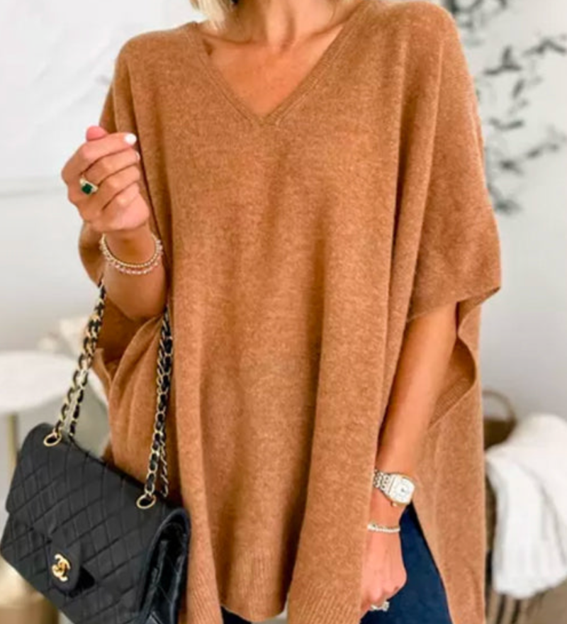 Erica – Poncho Pull Chic à Col V