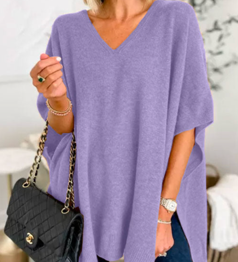 Erica – Poncho Pull Chic à Col V