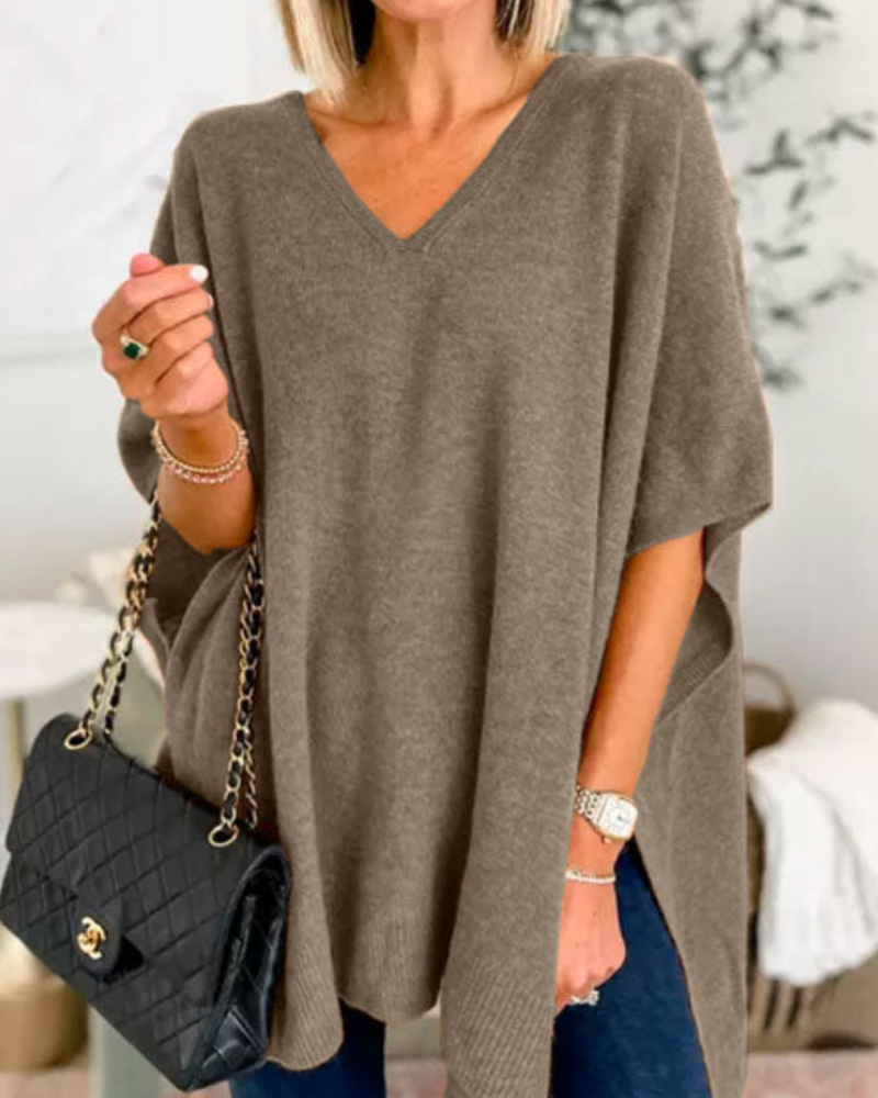 Erica – Poncho Pull Chic à Col V
