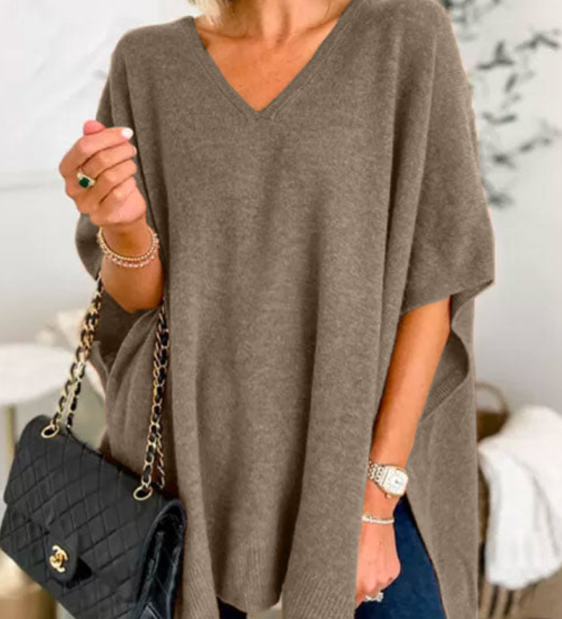 Erica – Poncho Pull Chic à Col V