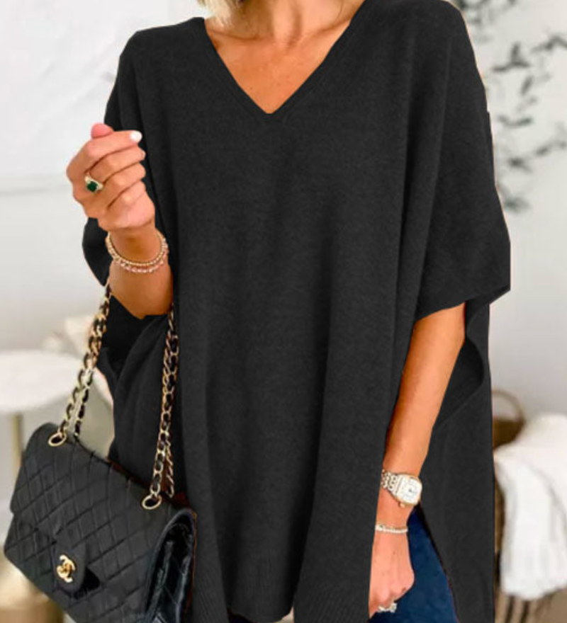 Erica – Poncho Pull Chic à Col V
