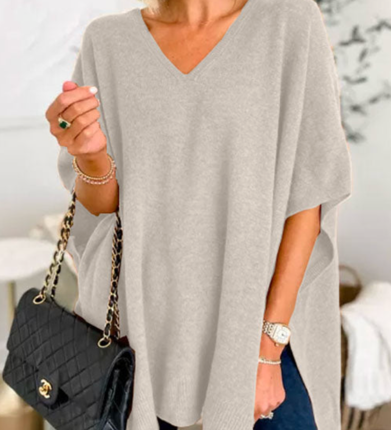 Erica – Poncho Pull Chic à Col V
