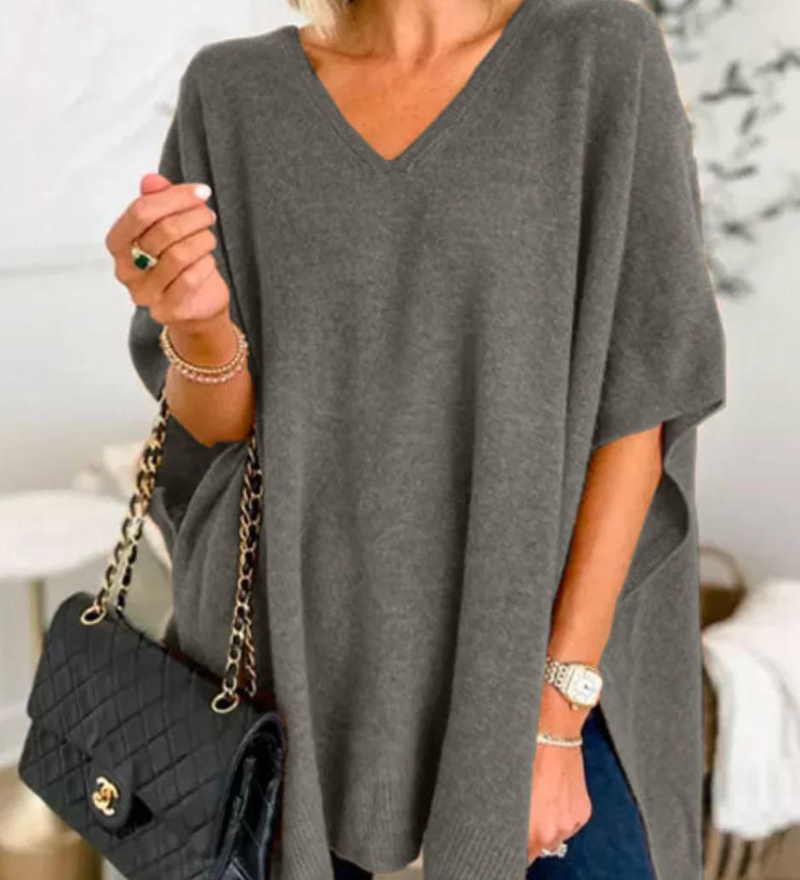 Erica – Poncho Pull Chic à Col V