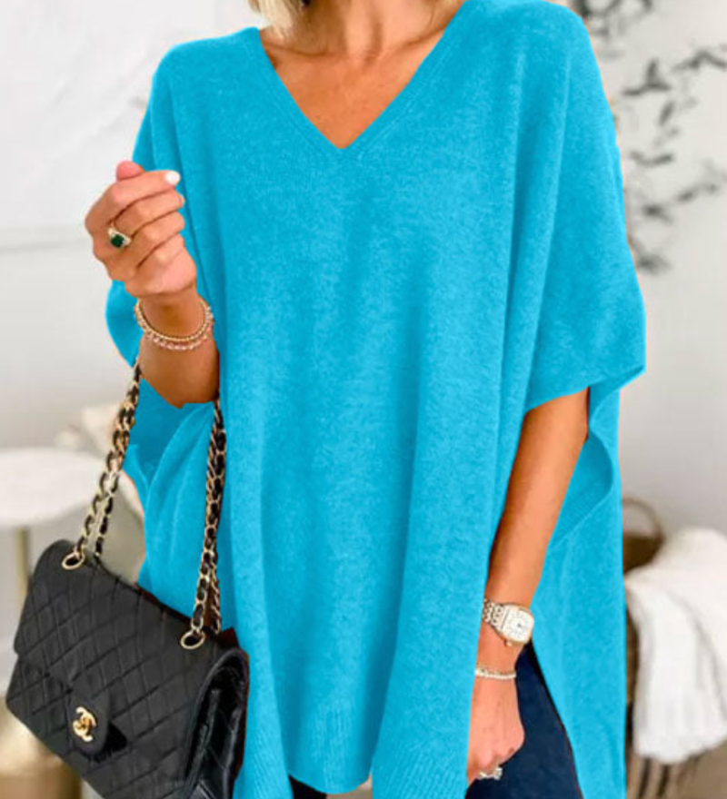 Erica – Poncho Pull Chic à Col V
