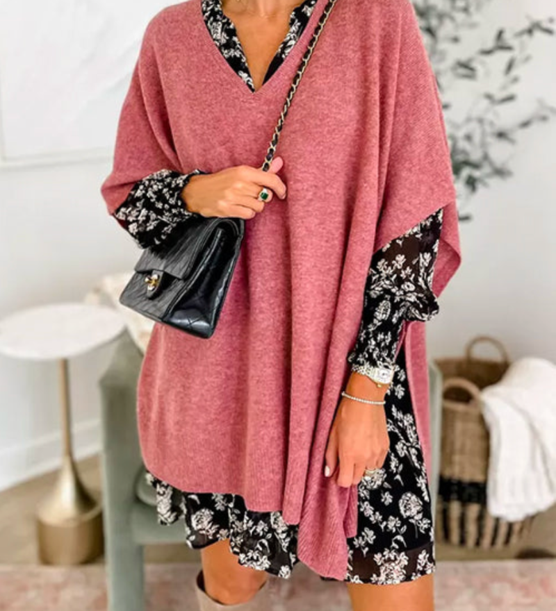 Erica – Poncho Pull Chic à Col V