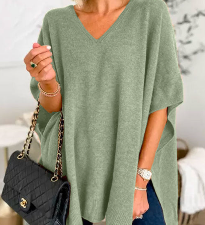 Erica – Poncho Pull Chic à Col V