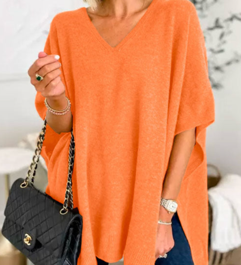 Erica – Poncho Pull Chic à Col V