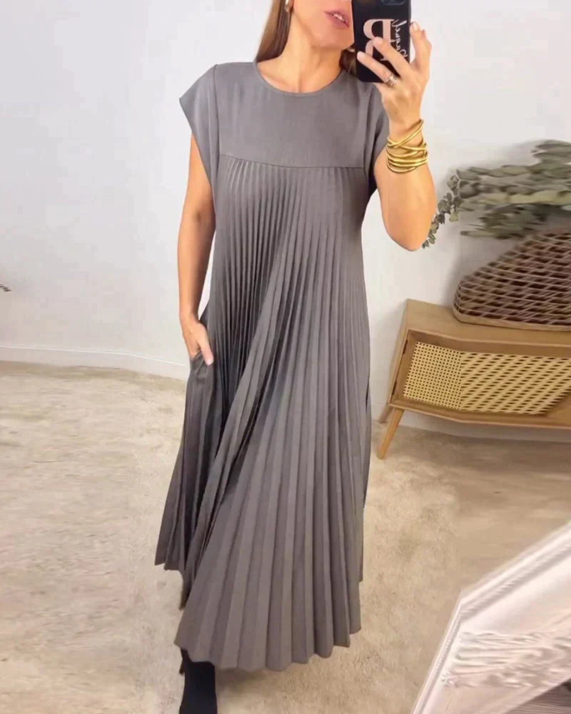 Cira - Robe Plissée Élégante Sans Manches