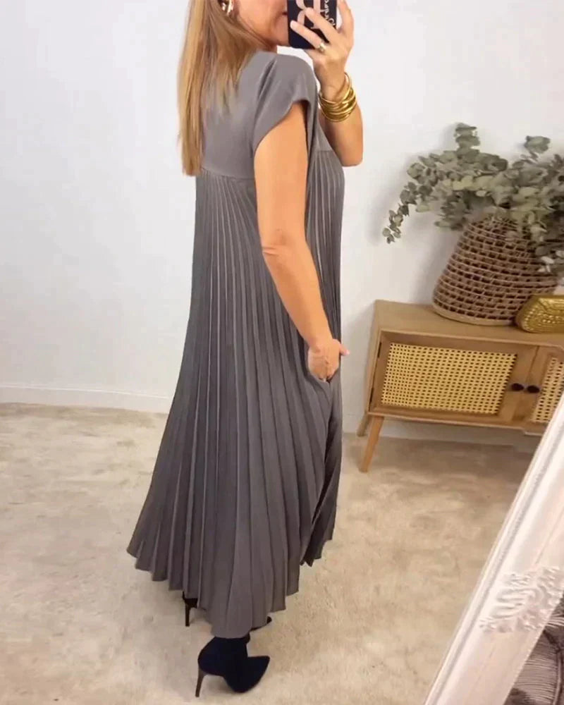Cira - Robe Plissée Élégante Sans Manches