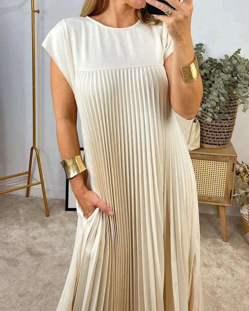 Cira - Robe Plissée Élégante Sans Manches