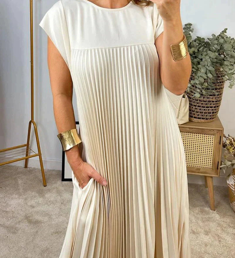 Cira - Robe Plissée Élégante Sans Manches
