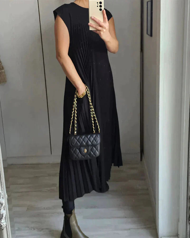 Cira - Robe Plissée Élégante Sans Manches