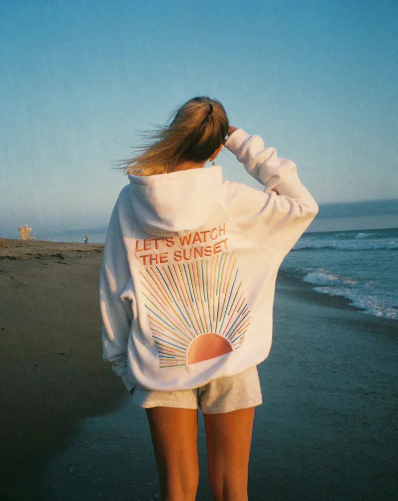 Katie - Sweat à Capuche Pour Femme Élégant “Coucher de Soleil”