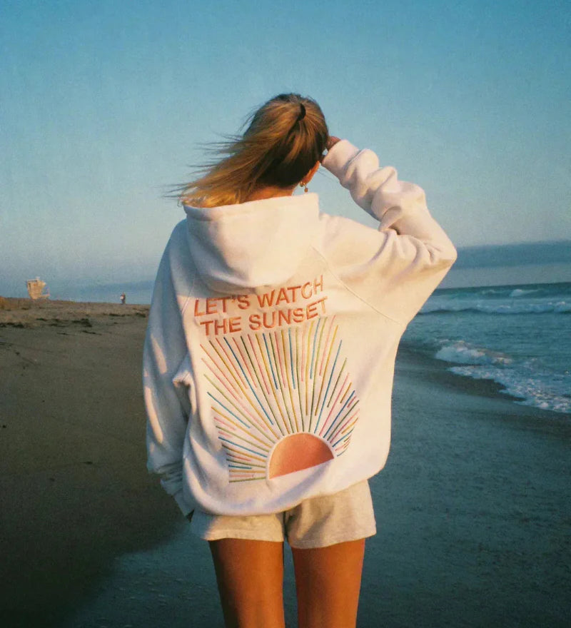Katie - Sweat à Capuche Pour Femme Élégant “Coucher de Soleil”