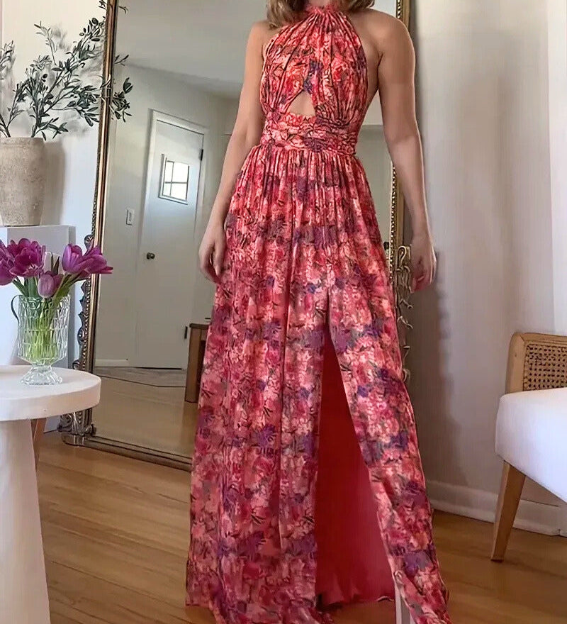 Isabela Prime – Robe Longue Romantique à Motifs Floraux